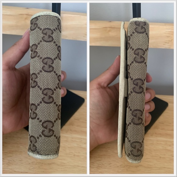 Gucci Supreme GG Canvas Snap Wallet with Biege Trim - Picture 2 of 10